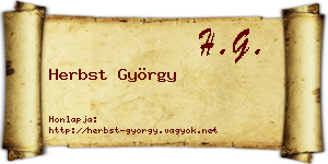 Herbst György névjegykártya